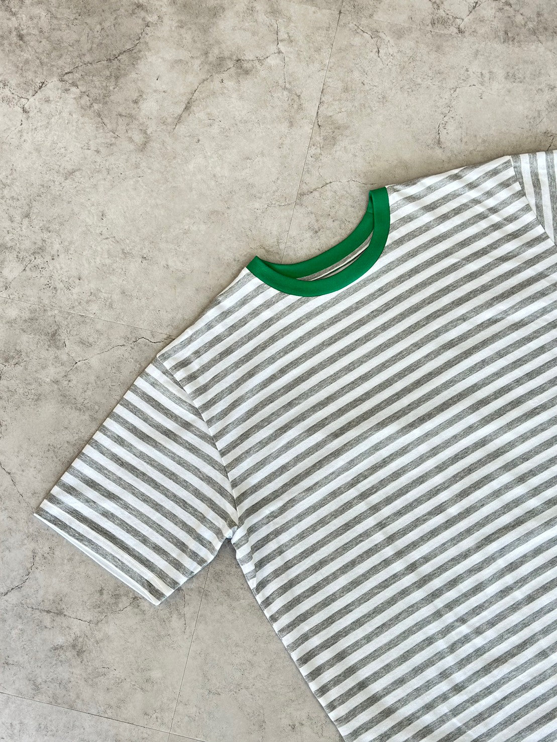 COULEUR クルーネックボーダーカットソーGRAY×GREEN(UNISEX SIZE)