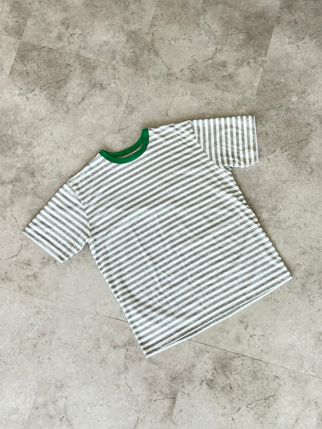 COULEUR クルーネックボーダーカットソーGRAY×GREEN(UNISEX SIZE)