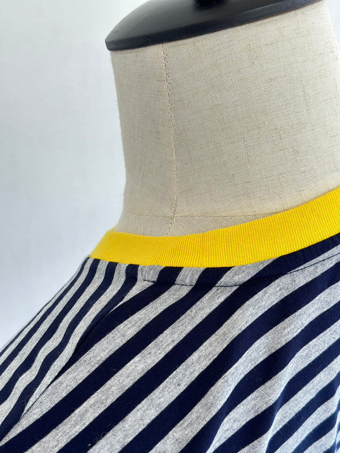 COULEUR クルーネックボーダーカットソーNAVY×GRAY×YELLOW(UNISEX SIZE)