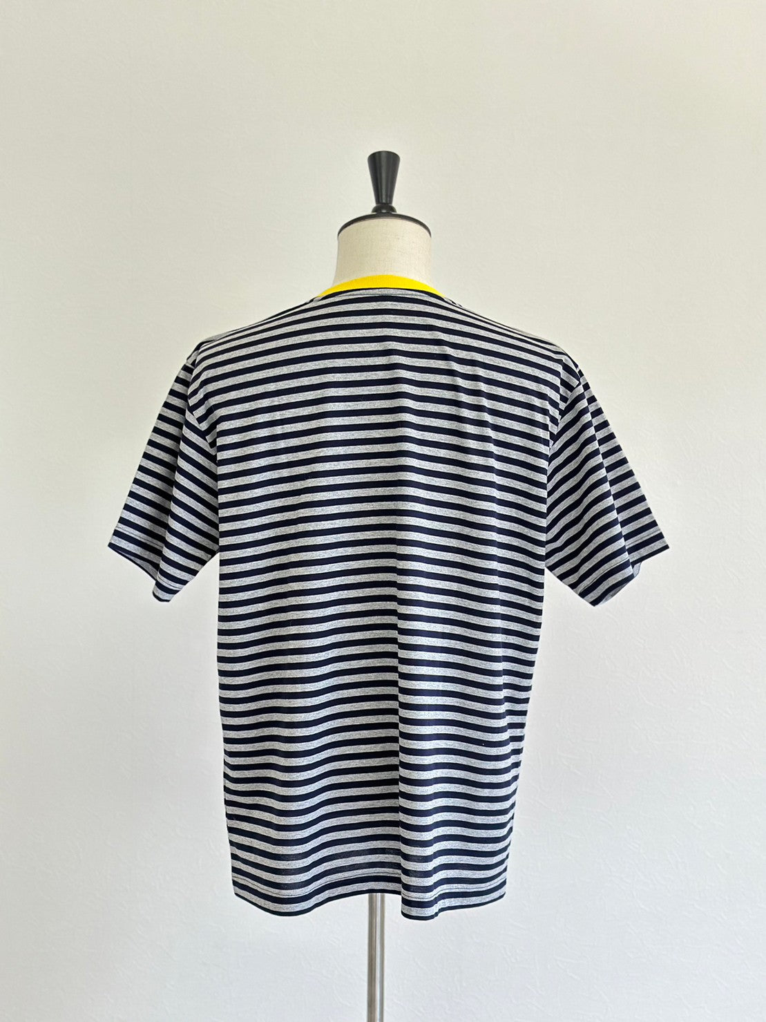 COULEUR クルーネックボーダーカットソーNAVY×GRAY×YELLOW(UNISEX SIZE)