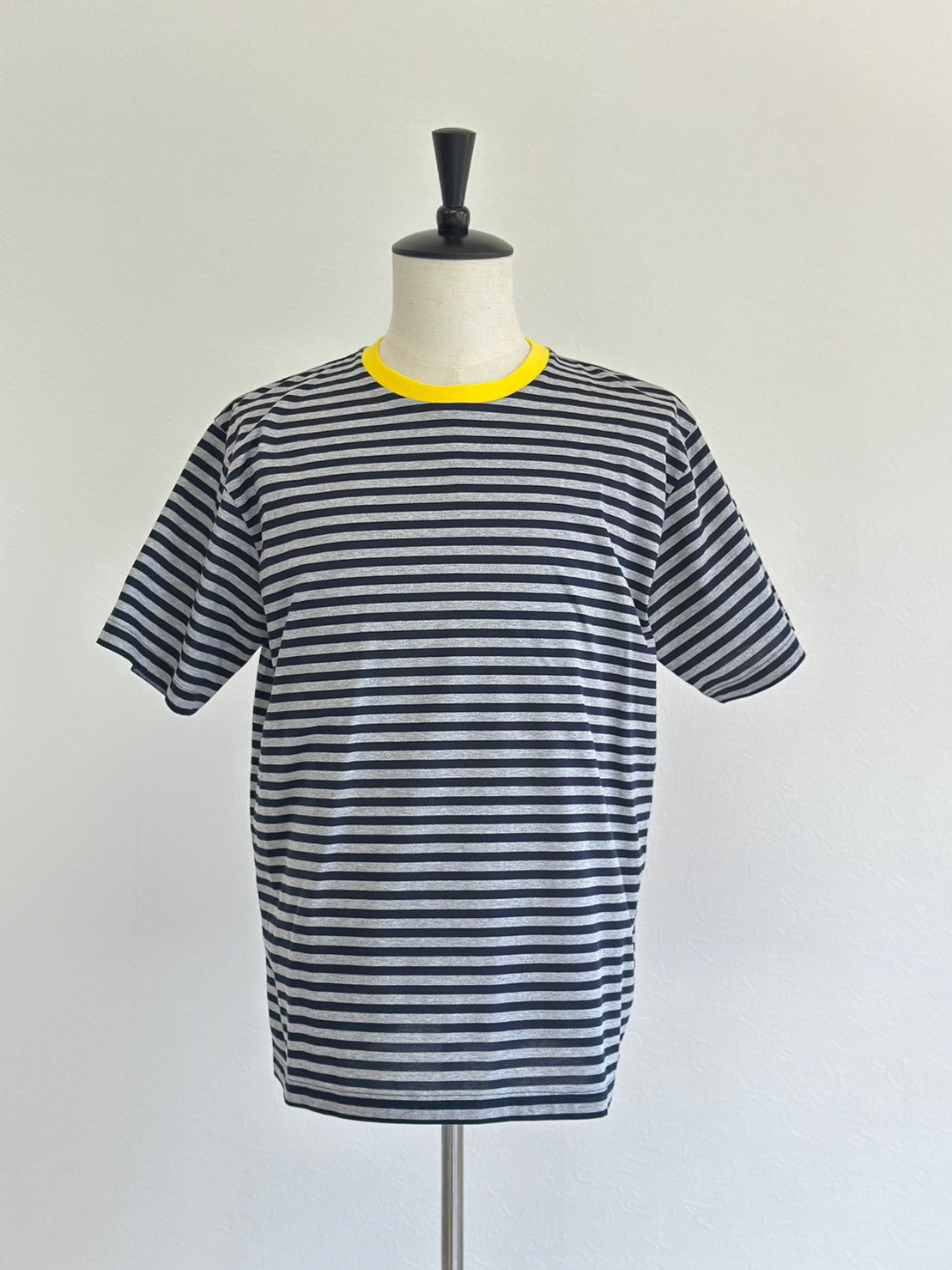 COULEUR クルーネックボーダーカットソーNAVY×GRAY×YELLOW(UNISEX SIZE)