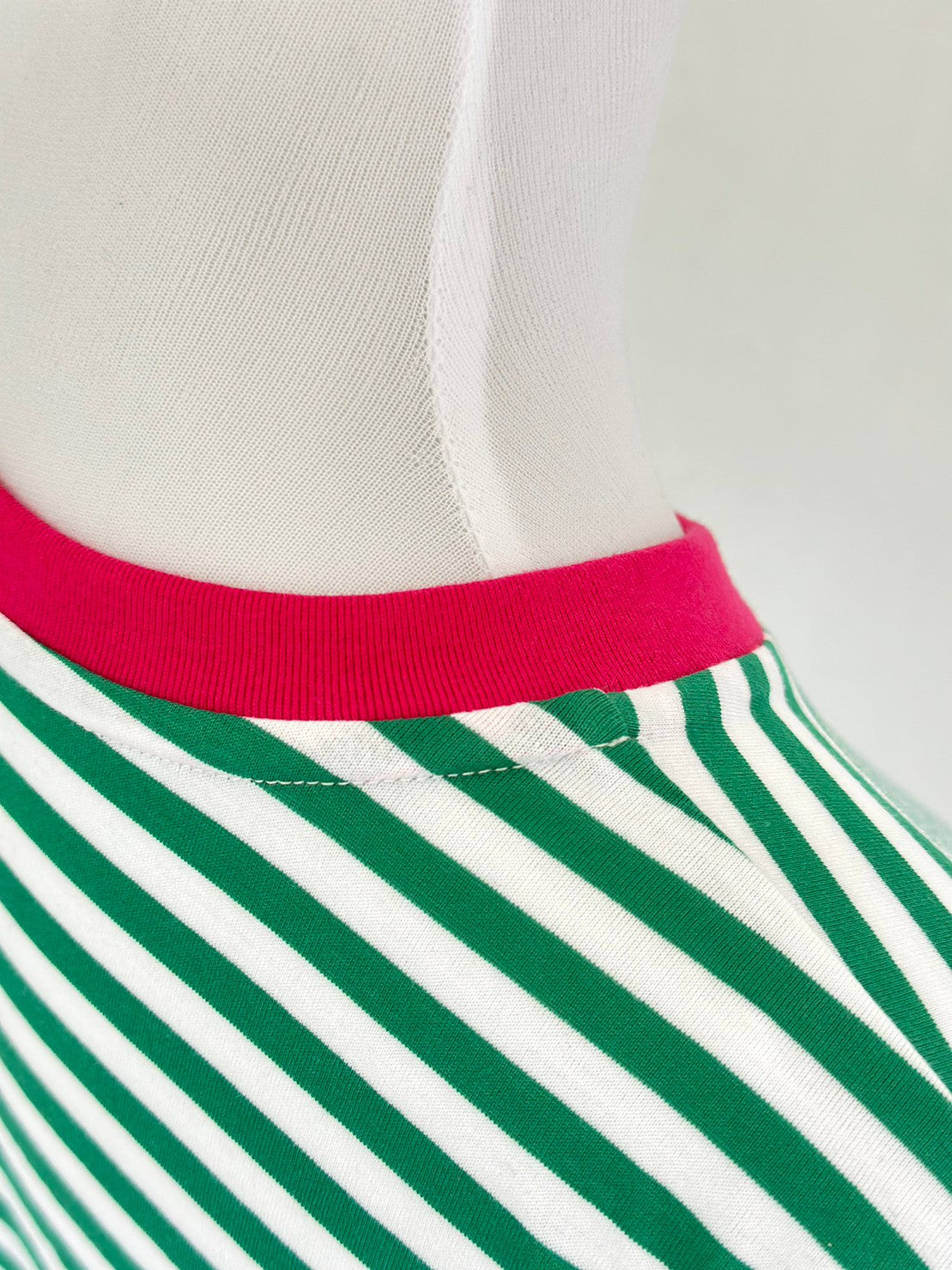 COULEUR クルーネックボーダーカットソーGREEN×PINK(LADIES SIZE)