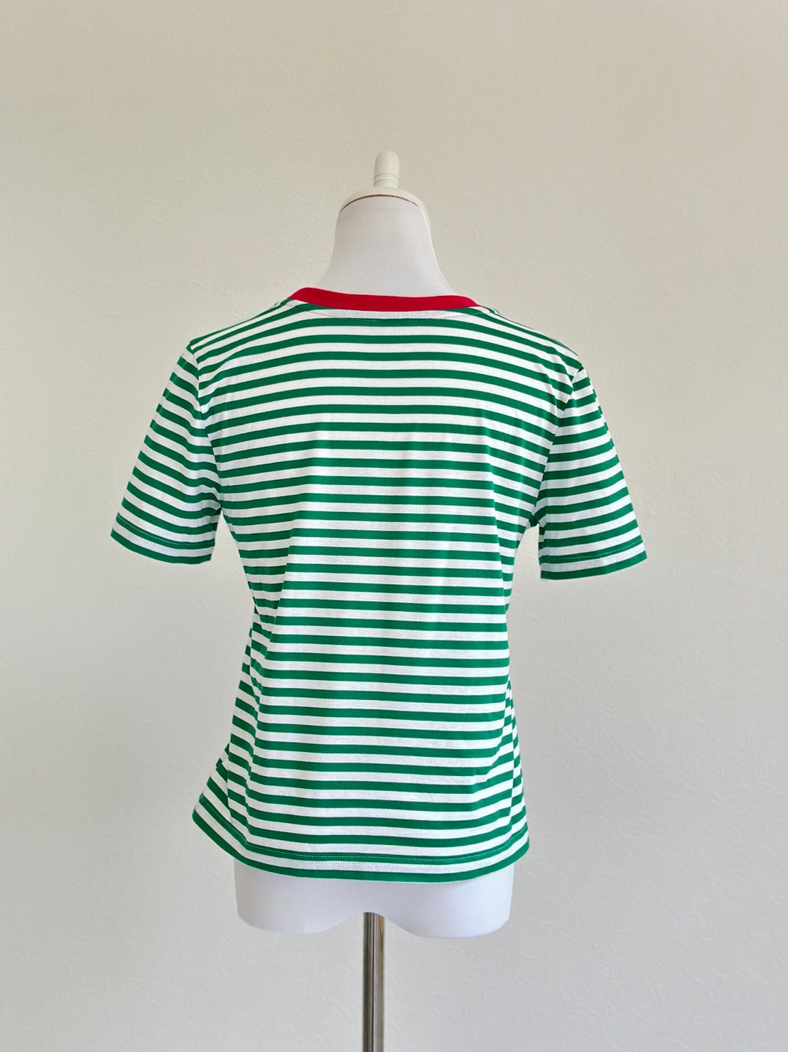 COULEUR クルーネックボーダーカットソーGREEN×PINK(LADIES SIZE)
