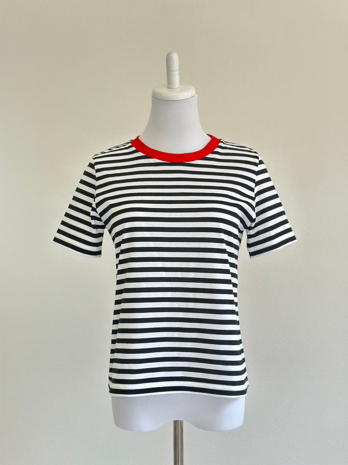 COULEUR クルーネックボーダーカットソーBLACK×RED(LADIES SIZE)