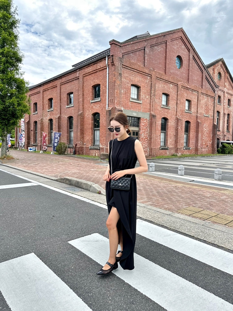 LYANA ドッキングワンピースBLACK
