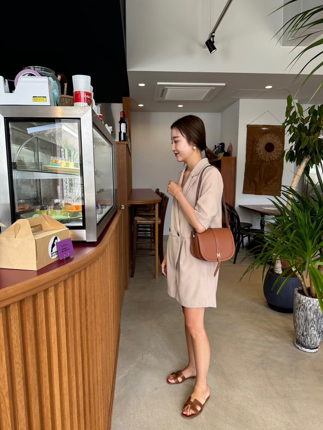 ANNA 半袖トレンチロンパースBEIGE