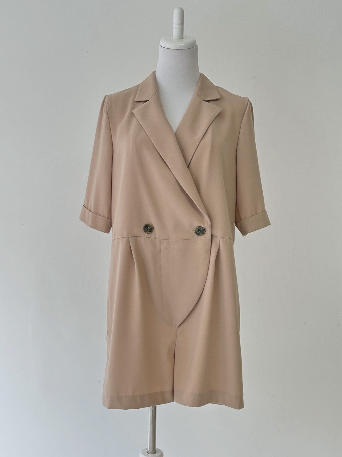 ANNA 半袖トレンチロンパースBEIGE