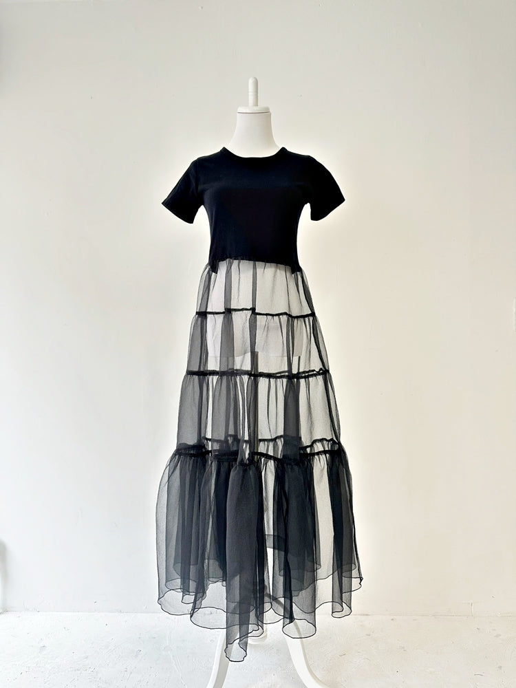 EMMA チュールスカートトップス BLACK×BLACK