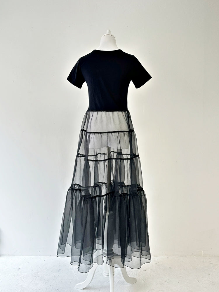 EMMA チュールスカートトップス BLACK×BLACK