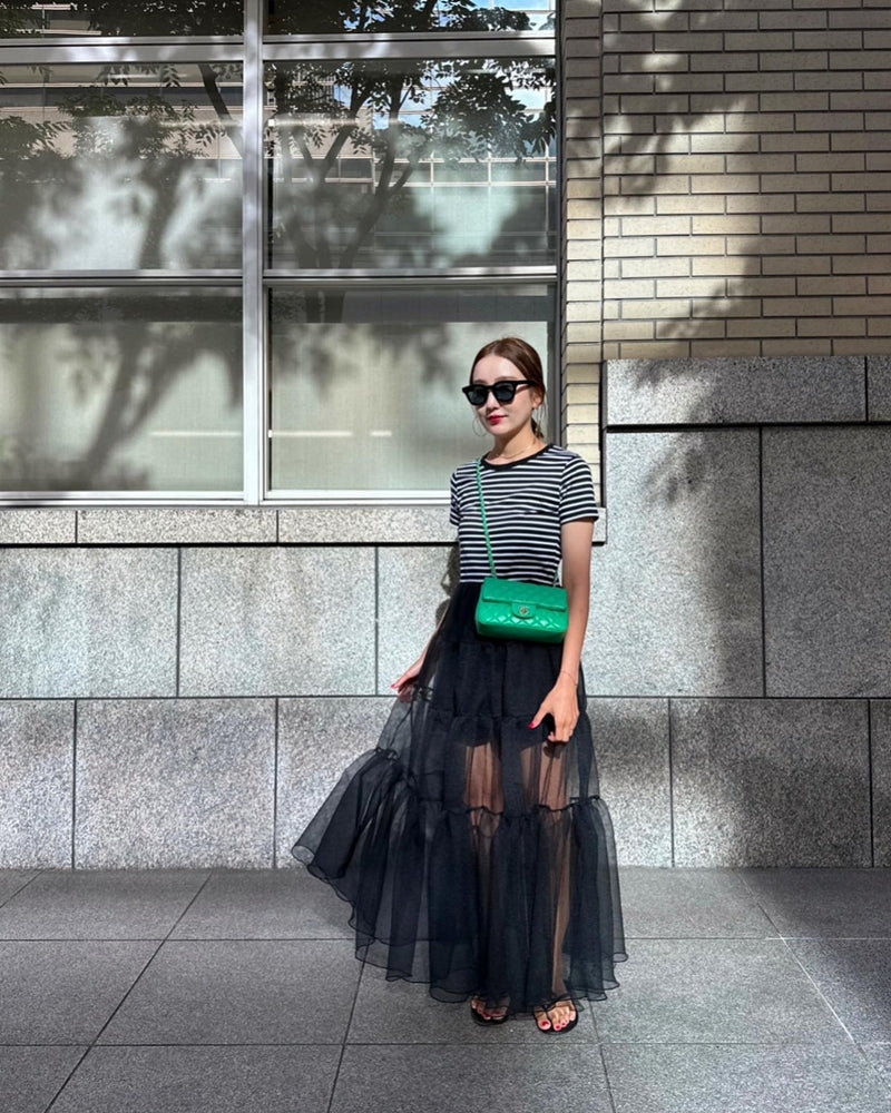 EMMA チュールスカートトップス BLACK×BLACK