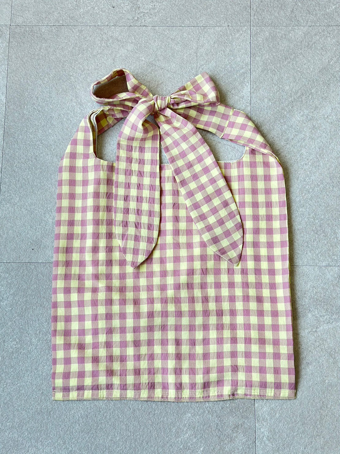 MA MANIERE ギンガムチェックバッグ PINK×YELLOW