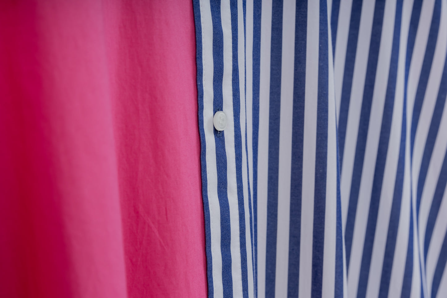 SOPHIE 配色ブラウス NAVY STRIPE×PINK