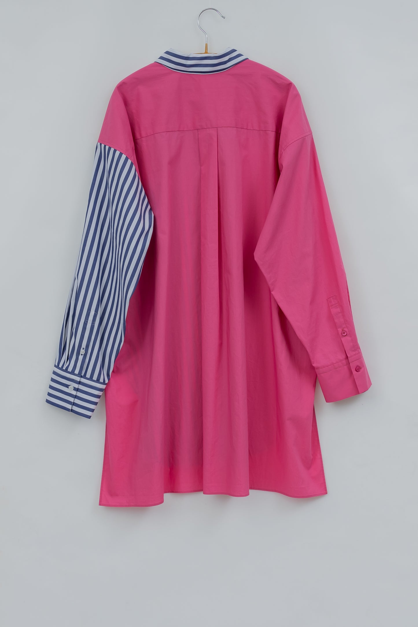 SOPHIE 配色ブラウス NAVY STRIPE×PINK