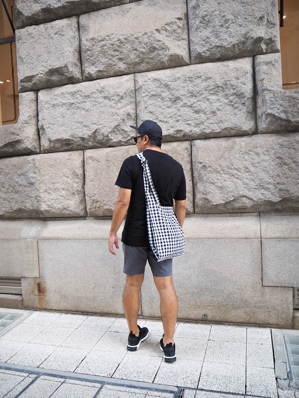 MA MANIERE ギンガムチェックバッグ BLACK×WHITE