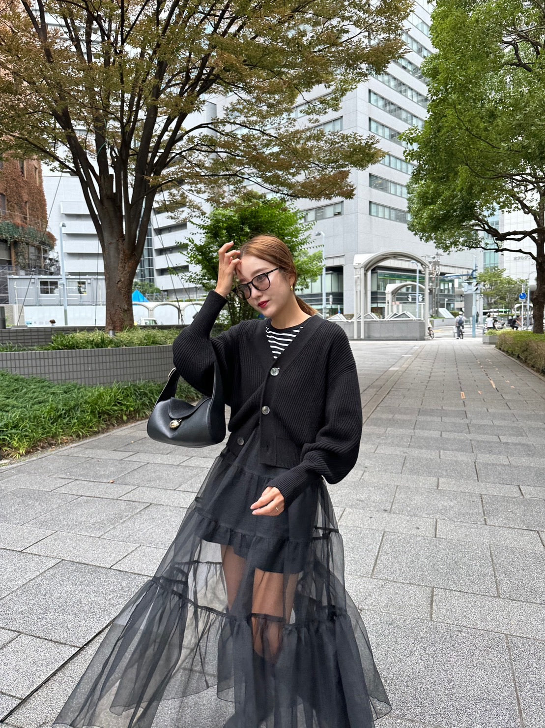 EMMA チュールスカートトップス BORDER×BLACK