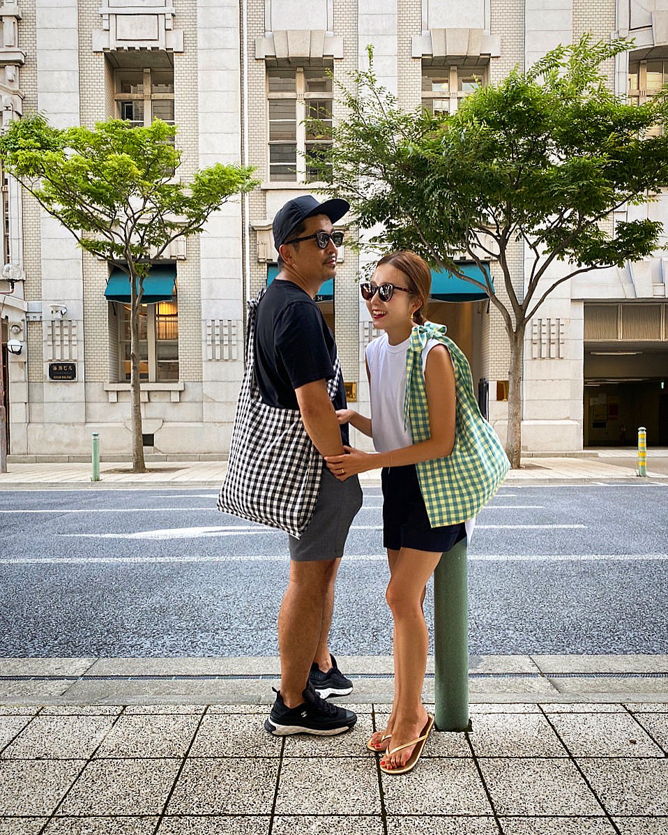 MA MANIERE ギンガムチェックバッグ BLUE×YELLOW