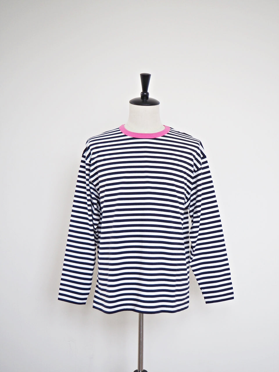 COULEUR クルーネックボーダーカットソーNAVY×PINK(UNISEX SIZE)