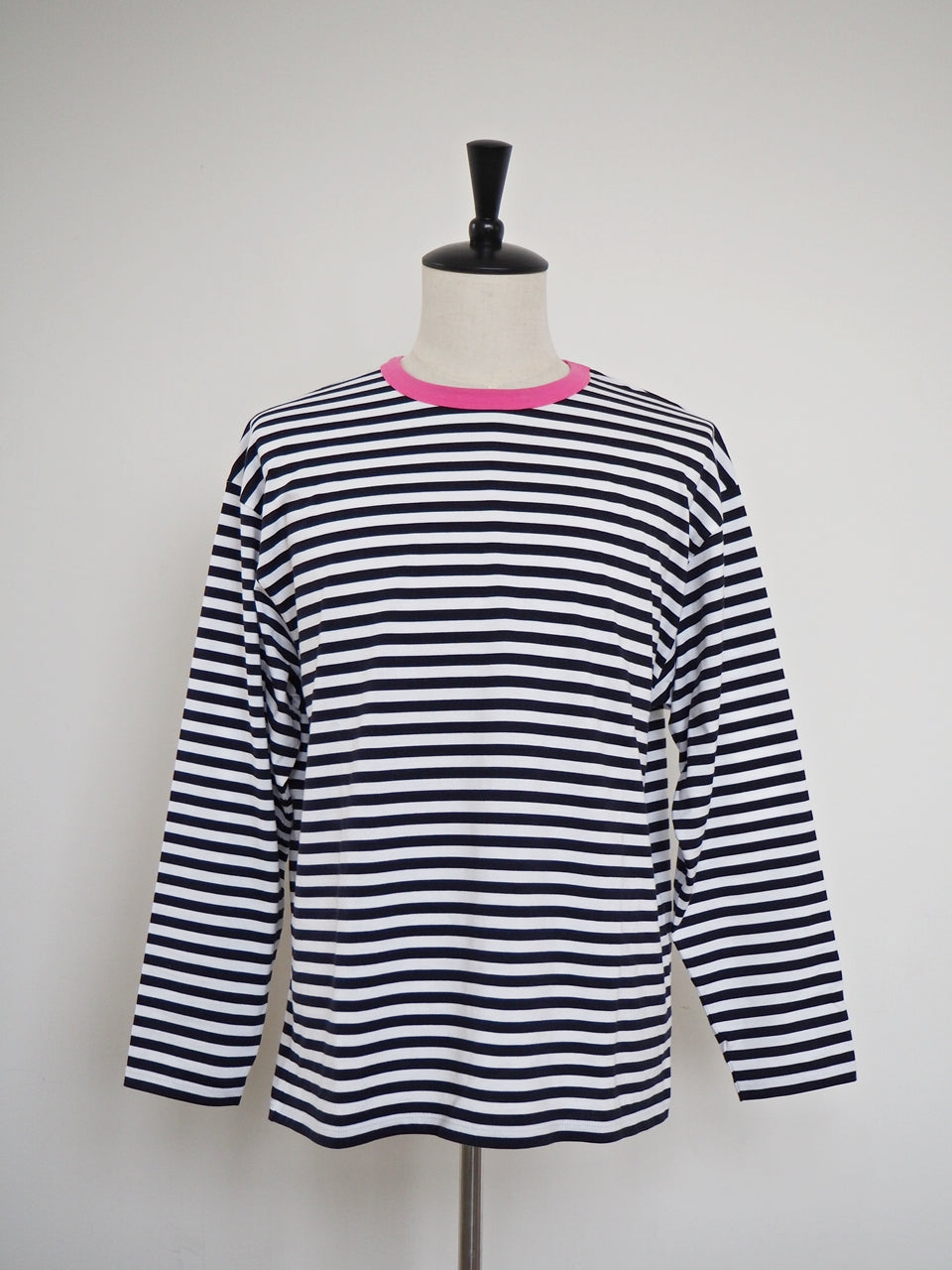 COULEUR クルーネックボーダーカットソーNAVY×PINK(UNISEX SIZE)