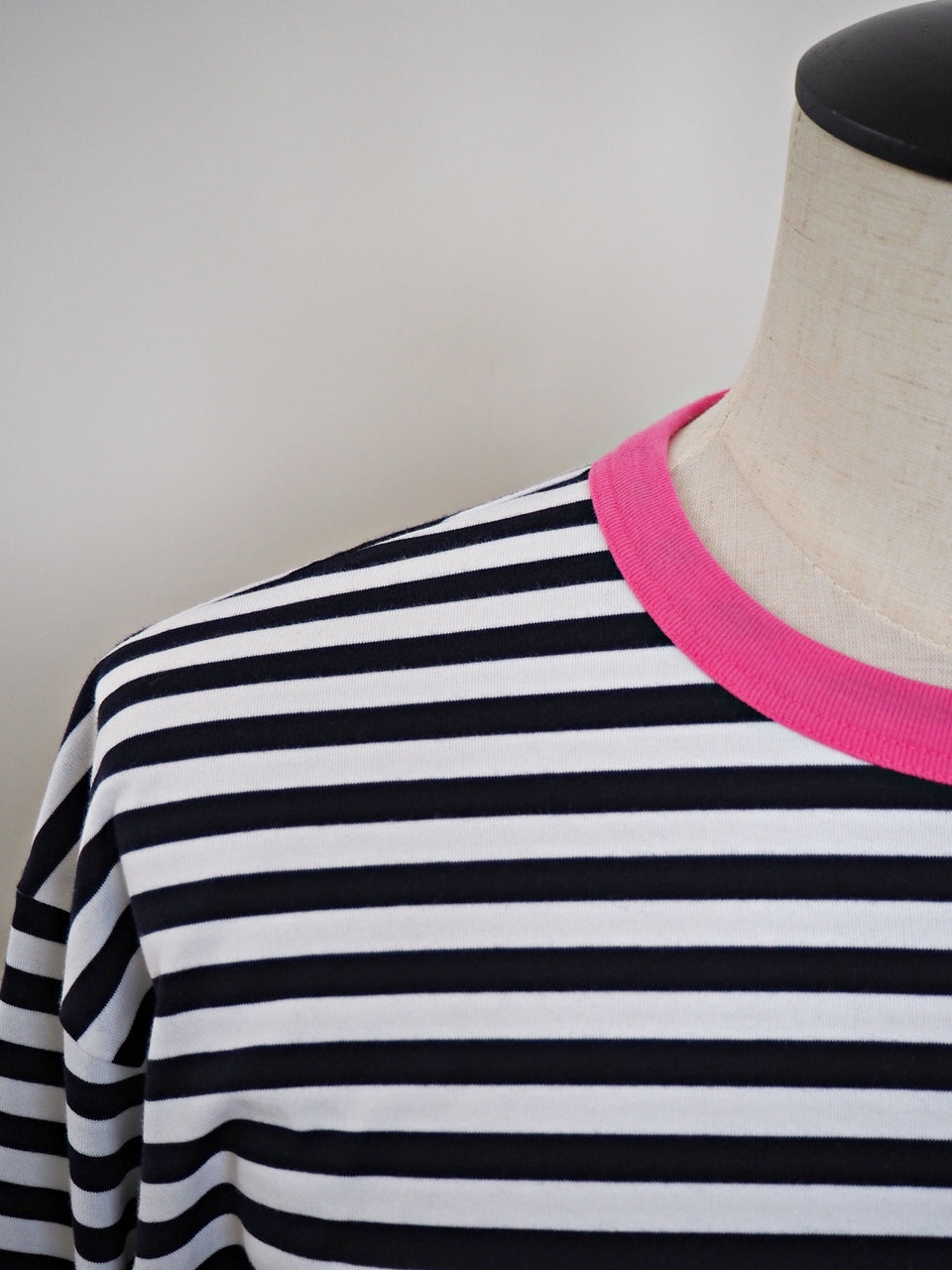 COULEUR クルーネックボーダーカットソーNAVY×PINK(UNISEX SIZE)
