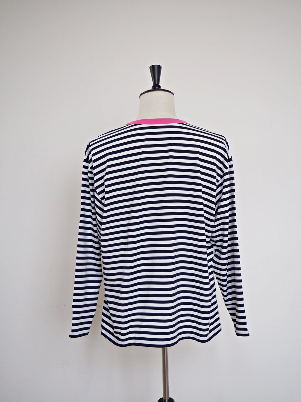 COULEUR クルーネックボーダーカットソーNAVY×PINK(UNISEX SIZE)