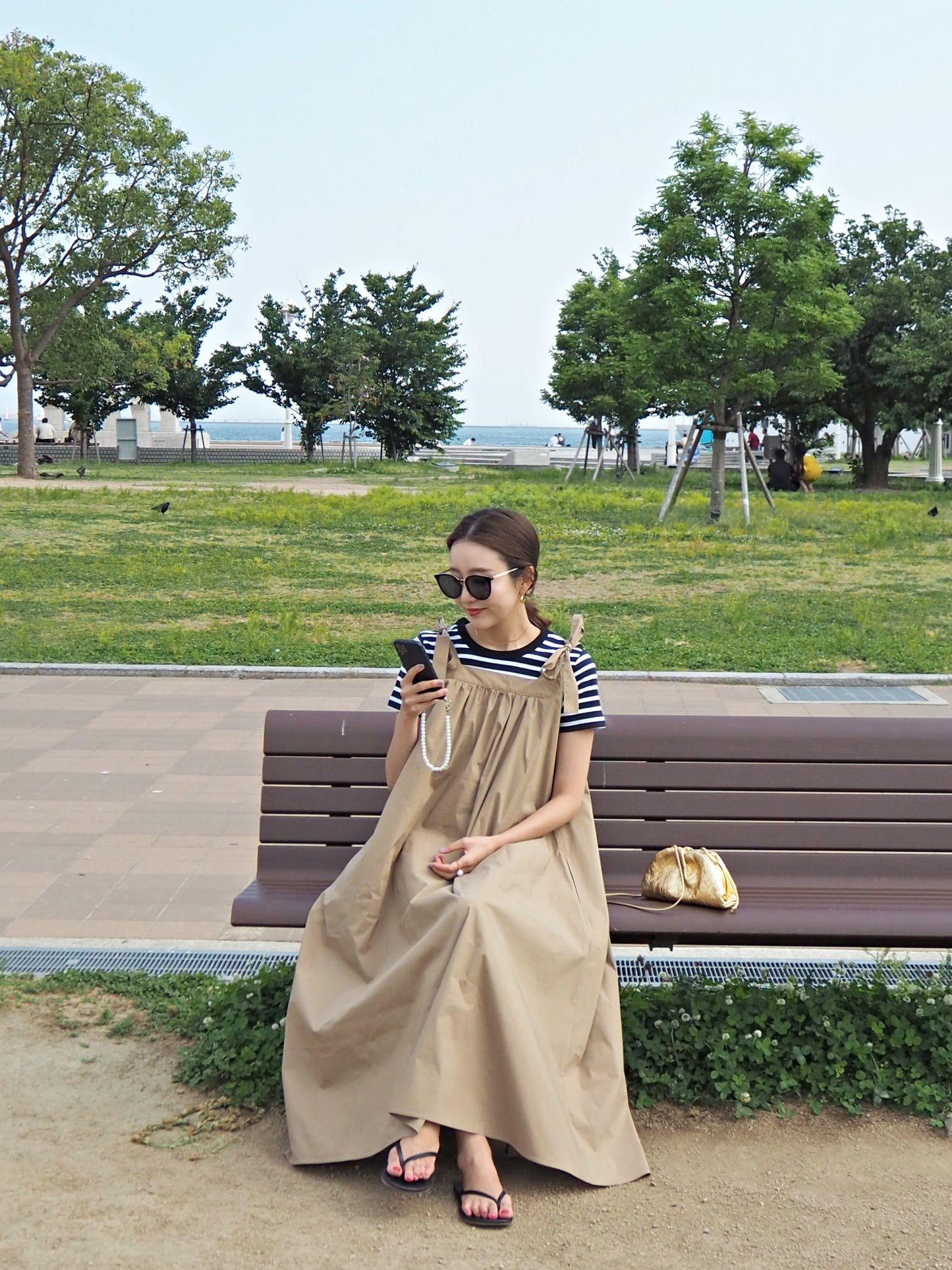 PAPILLON リボンワンピース BEIGE