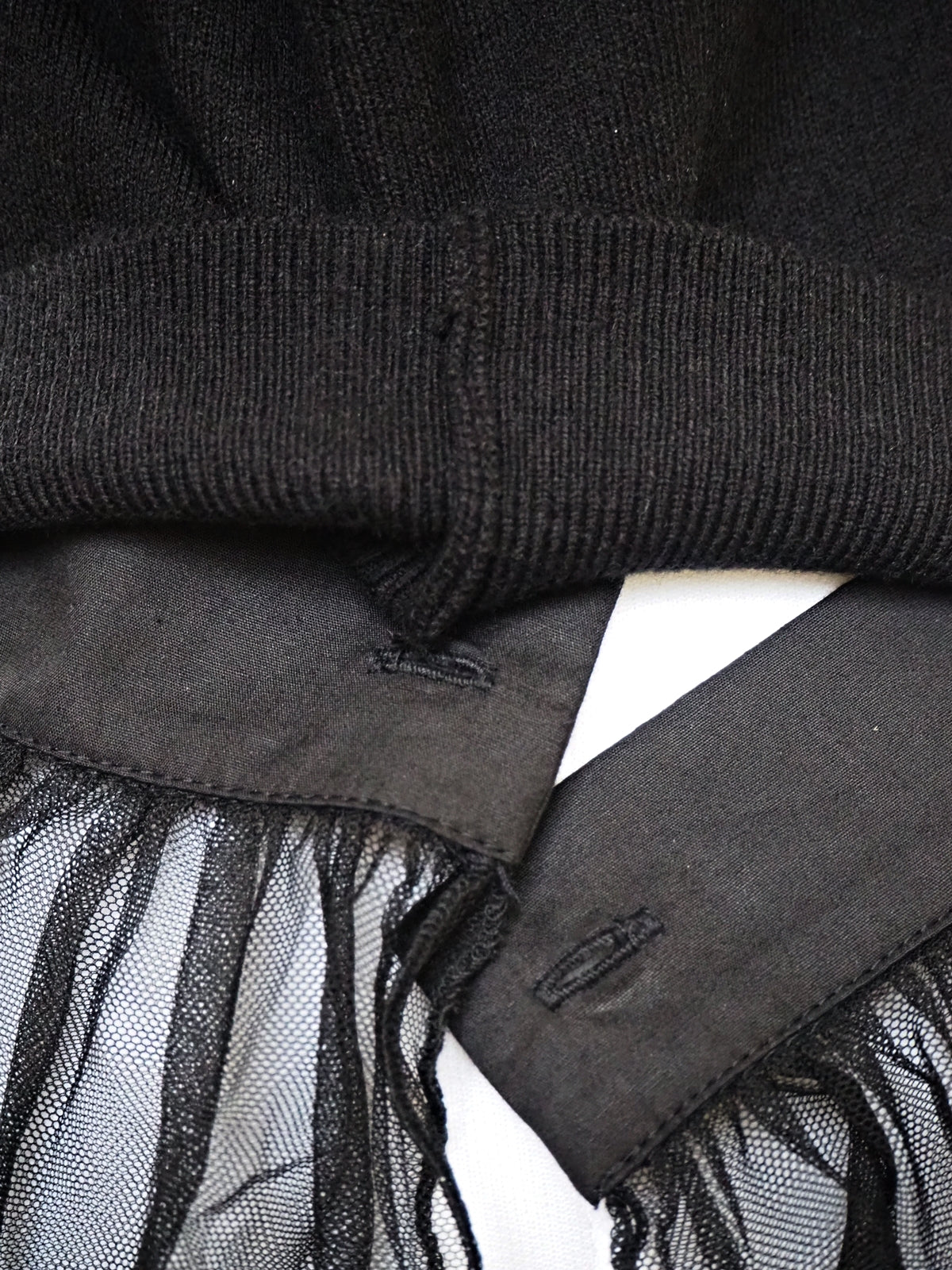 VOLER チュール付きニット NAVY