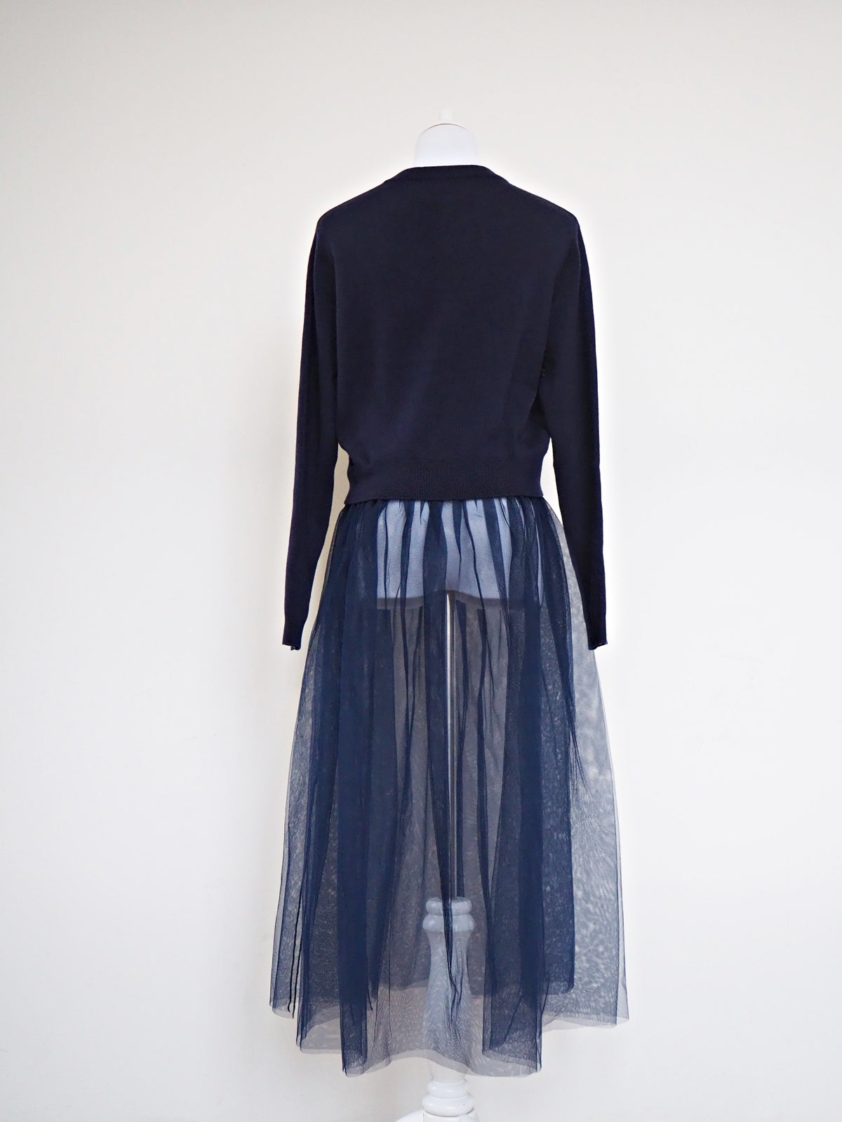 VOLER チュール付きニット NAVY