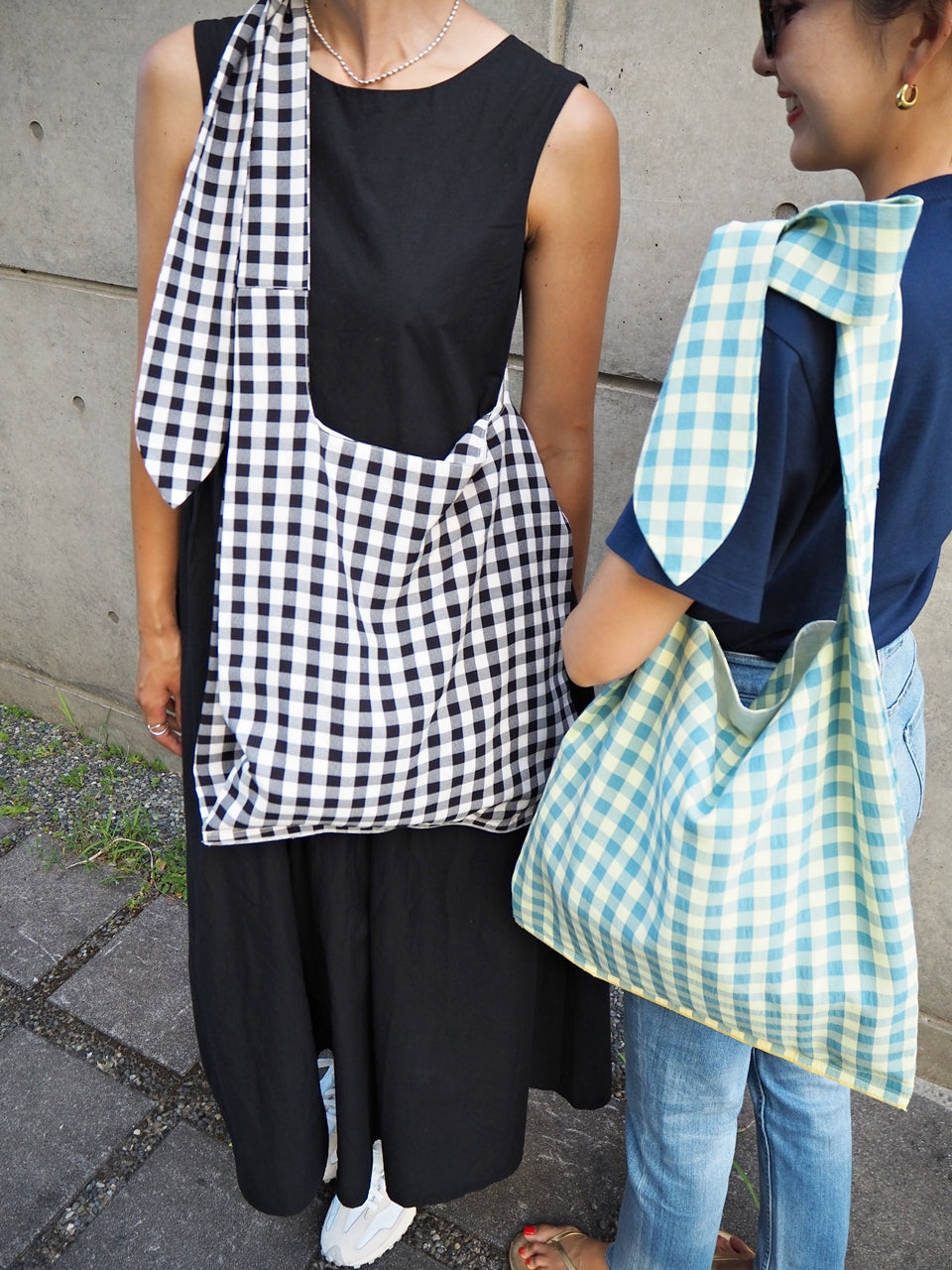MA MANIERE ギンガムチェックバッグ BLUE×YELLOW