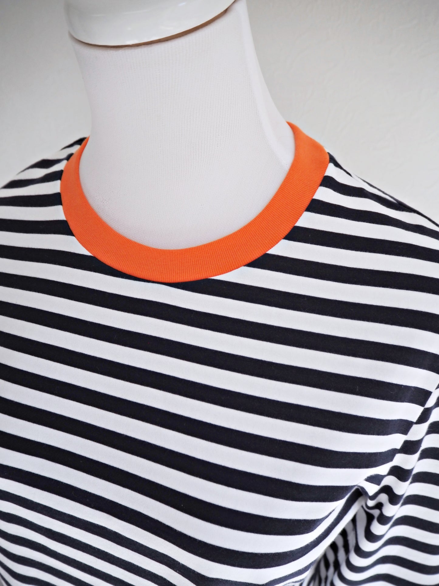 COULEUR クルーネックボーダーカットソーNAVY×ORANGE