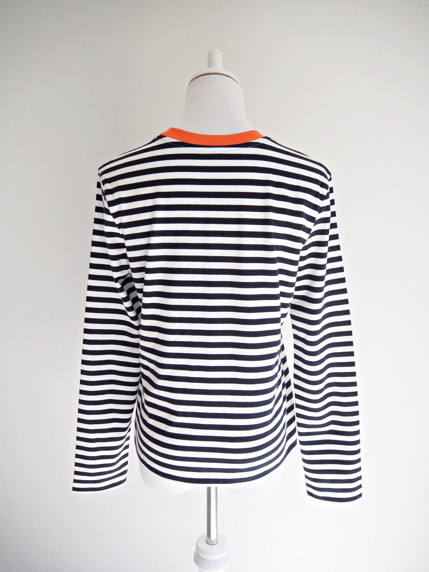 COULEUR クルーネックボーダーカットソーNAVY×ORANGE