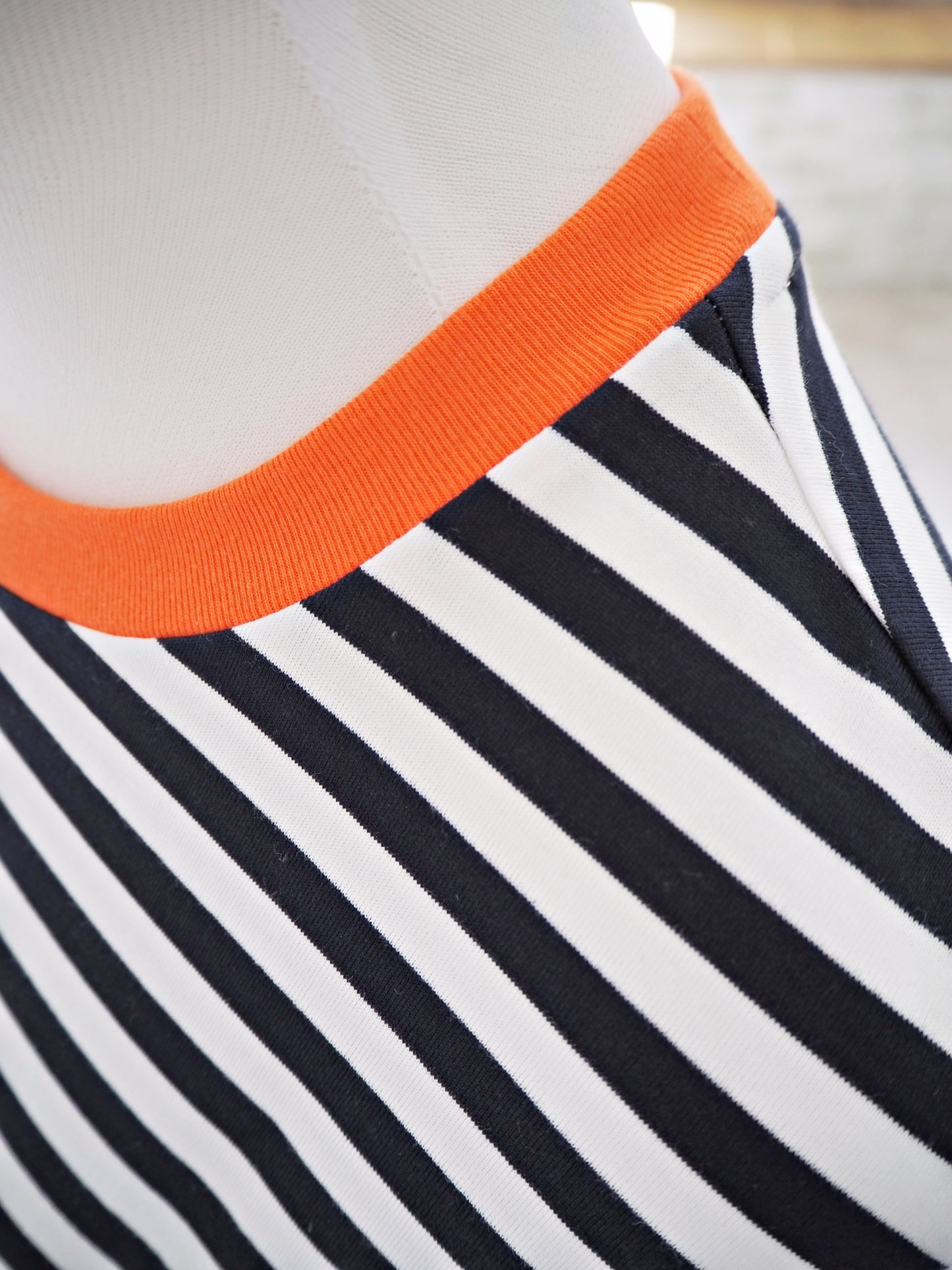 COULEUR クルーネックボーダーカットソーNAVY×ORANGE