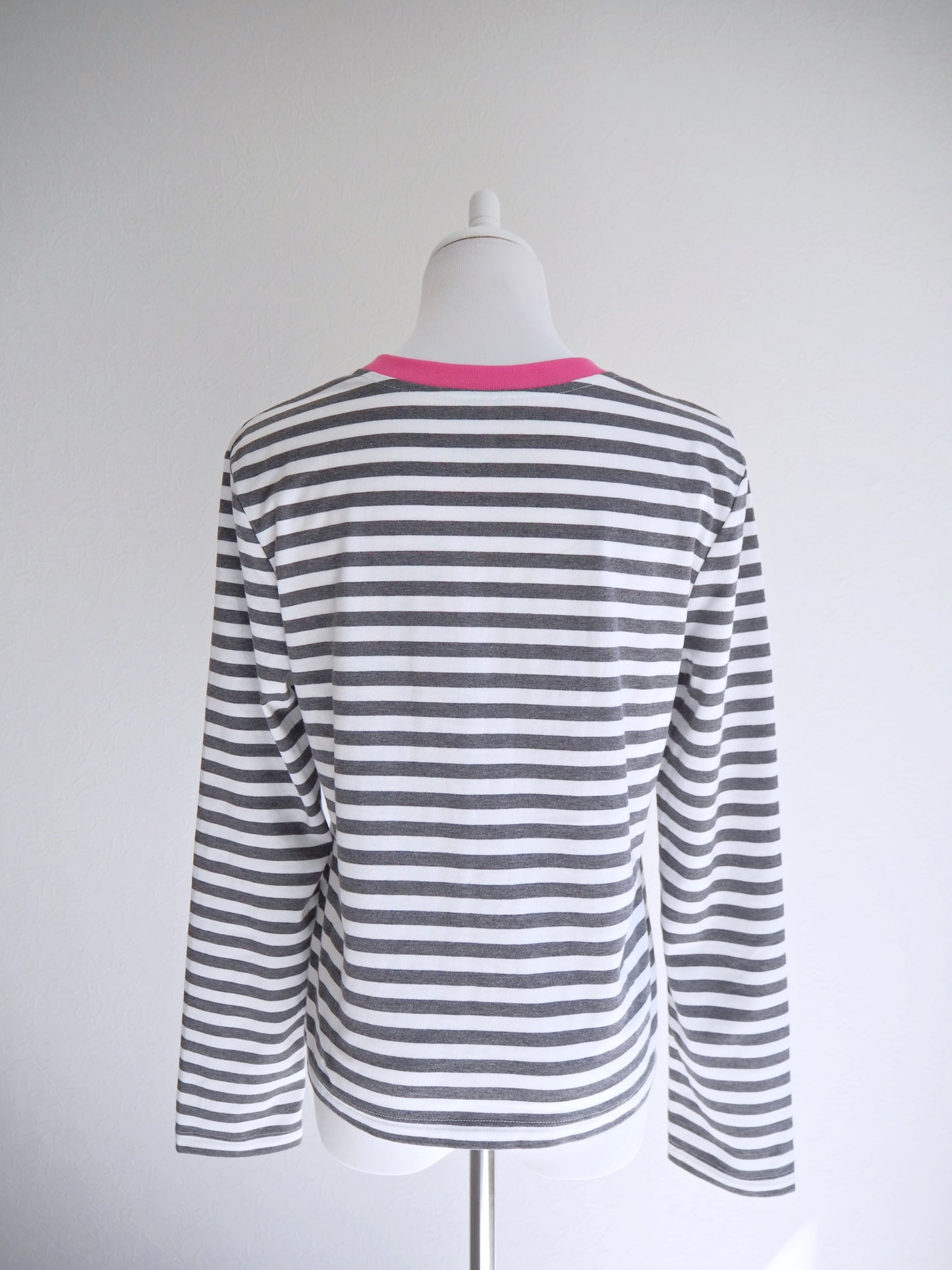 COULEUR クルーネックボーダーカットソーGRAY×PINK