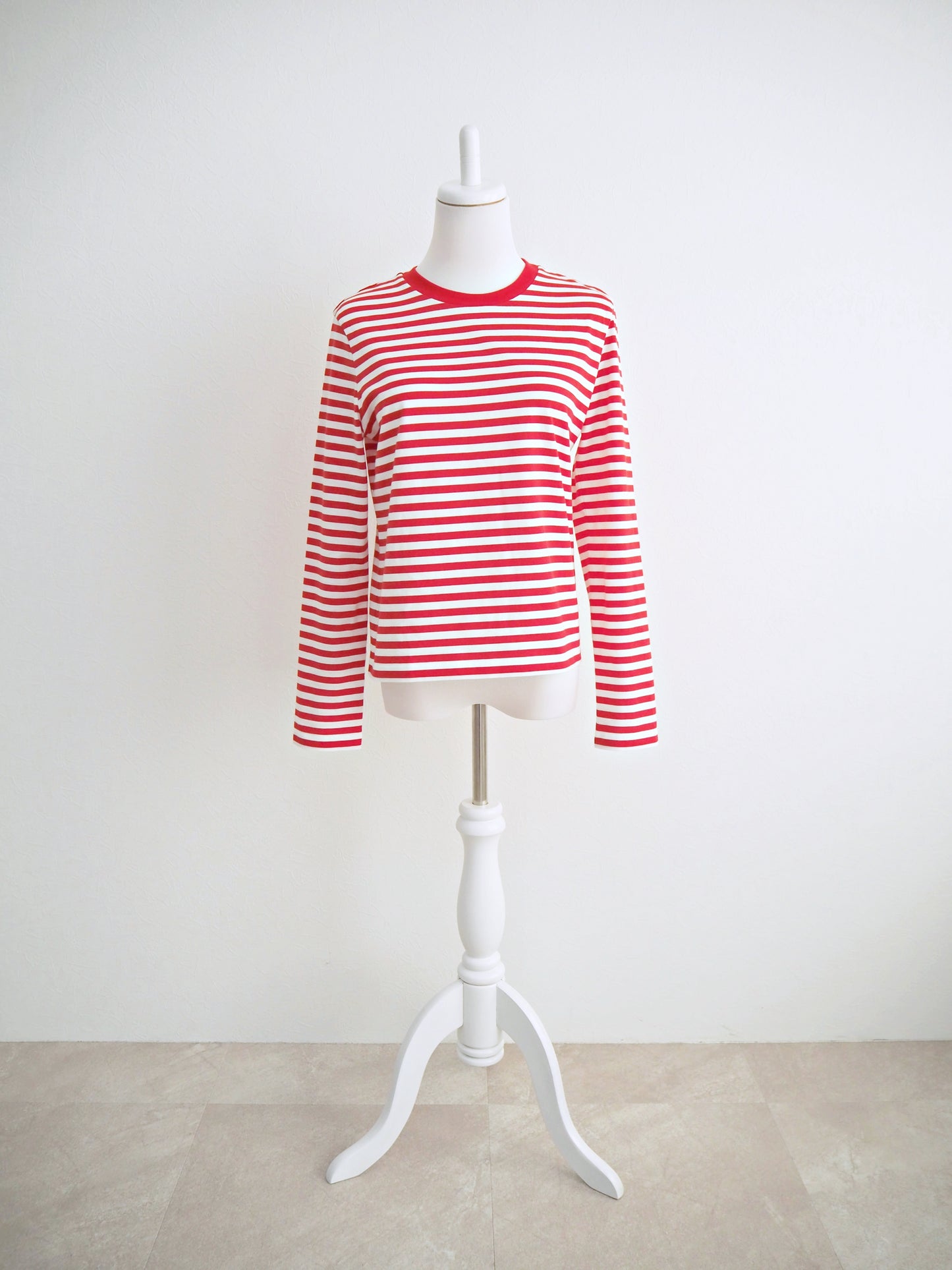 COULEUR クルーネックボーダーカットソーRED