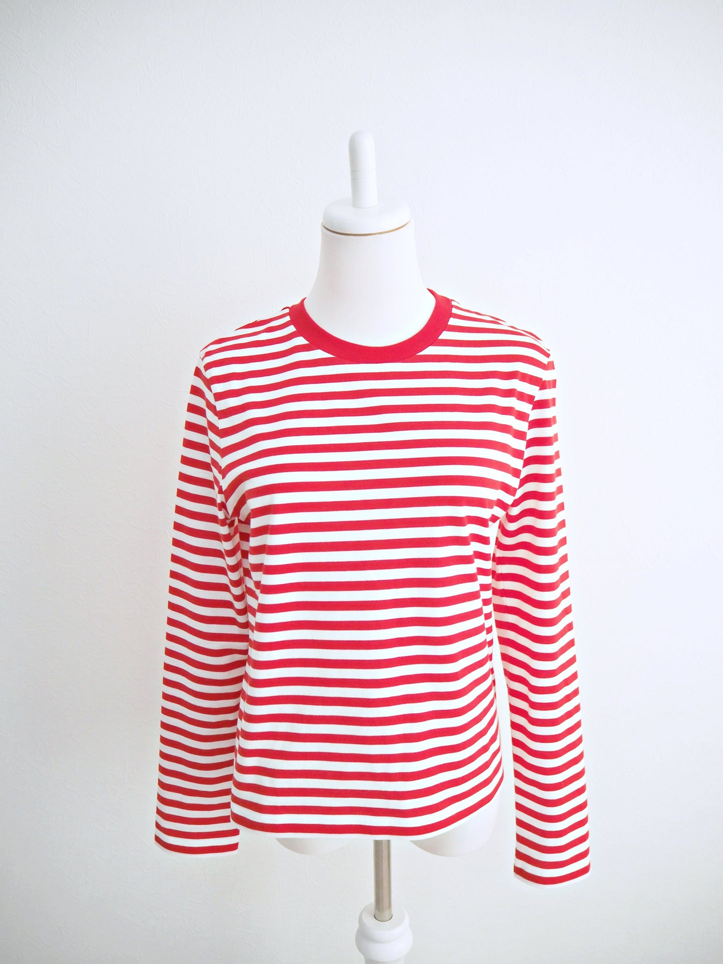COULEUR クルーネックボーダーカットソーRED