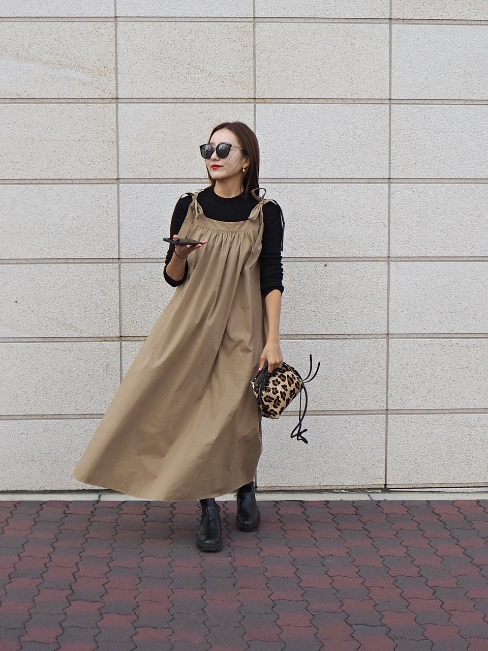 PAPILLON リボンワンピース BEIGE