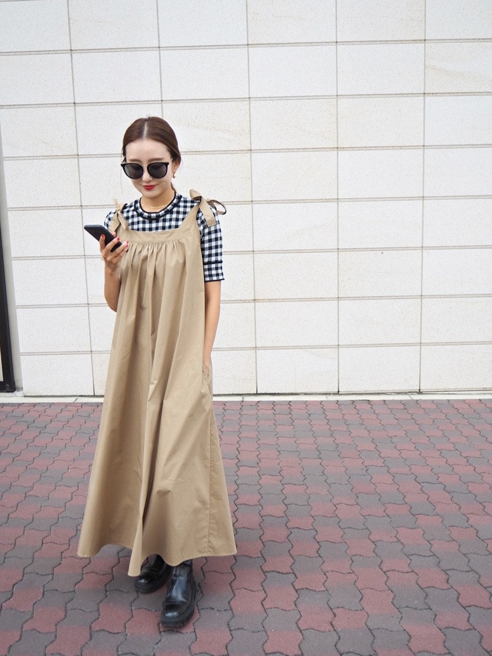 PAPILLON リボンワンピース BEIGE