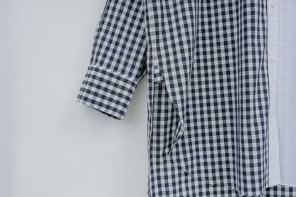 SOPHIE　配色ブラウス　GINGHAM CHECK×WHITE