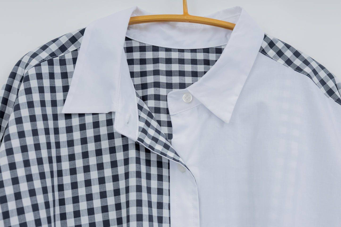 SOPHIE　配色ブラウス　GINGHAM CHECK×WHITE