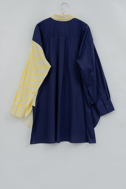 SOPHIE　配色ブラウス　YELLOW STRIPE×NAVY