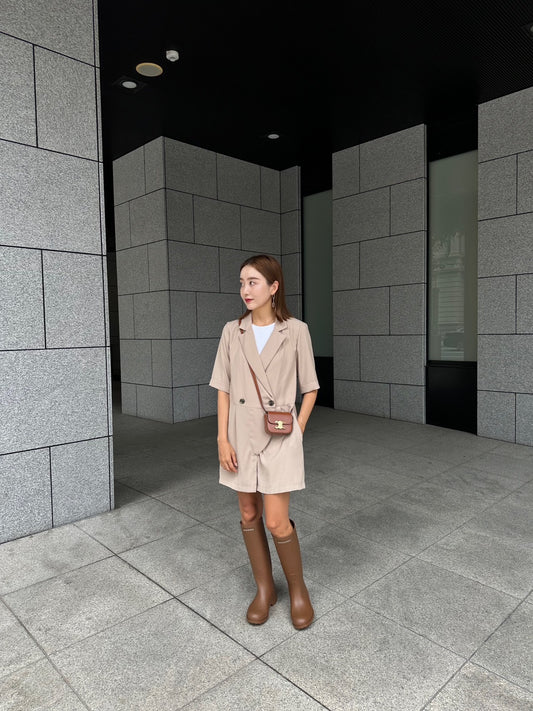 ANNA 半袖トレンチロンパースBEIGE