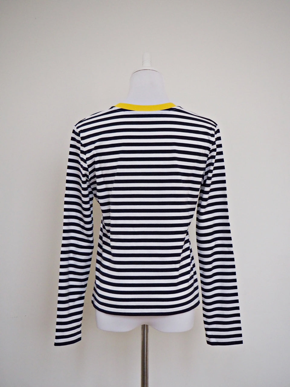 COULEUR　クルーネックボーダーカットソーNAVY×YELLOW（LADIES SIZE）