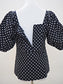 POIS　パフスリーブドットブラウス BLACK