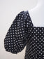 POIS　パフスリーブドットブラウス BLACK