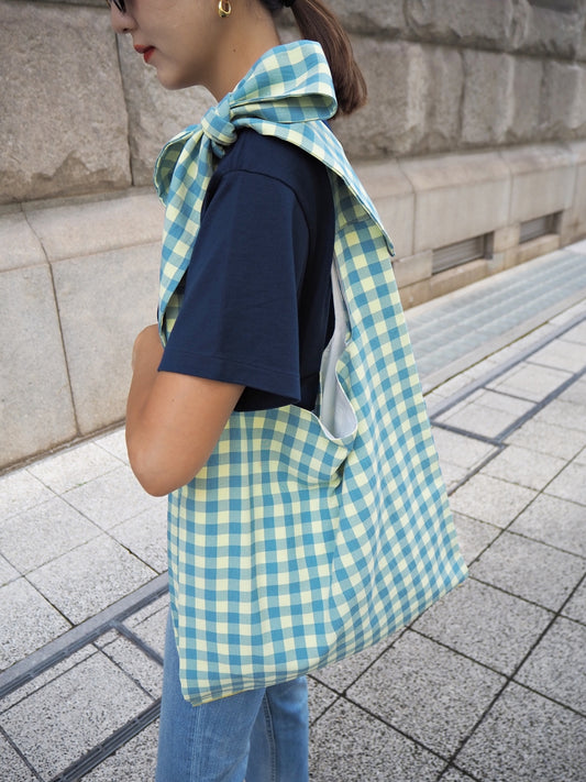 MA MANIERE ギンガムチェックバッグ BLUE×YELLOW