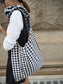 MA MANIERE　ギンガムチェックバッグ WHITE×BLACK